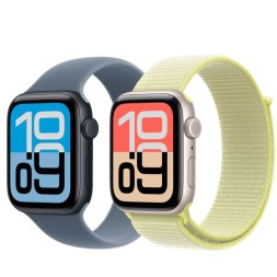 Apple Watch SE 3, 44 mm, Solo Loop (полуночный черный/синий), размер M/L