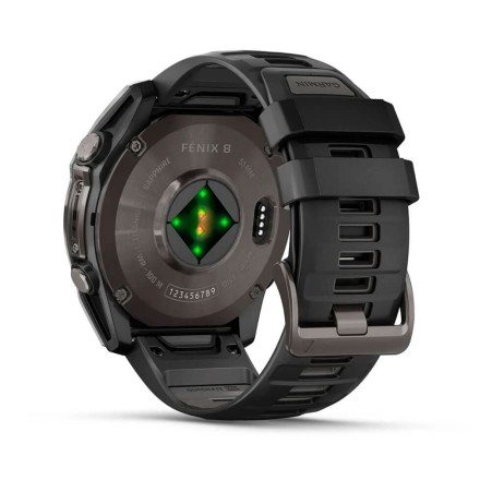 Часы Garmin Fenix 8 AMOLED, 51 mm Sapphire, Carbon Grey DLC Titanium с Black/Pebble Grey