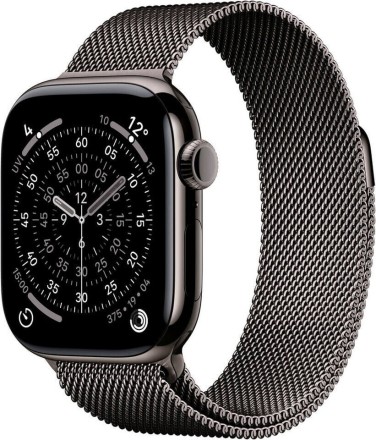 Часы Apple Watch Series 11, 46 mm, Slate Titanium Case with Slate Milanese Loop, размер M/L