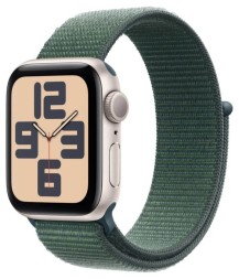 Apple Watch SE 2, 40 мм ремешок Sport Loop (сияющая звезда/зеленый)