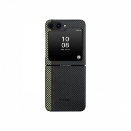 Чехол для Samsung Galaxy Z Flip5 Pitaka Fusion Weaving MagEZ 3 Overture кевлар (черно-серый)